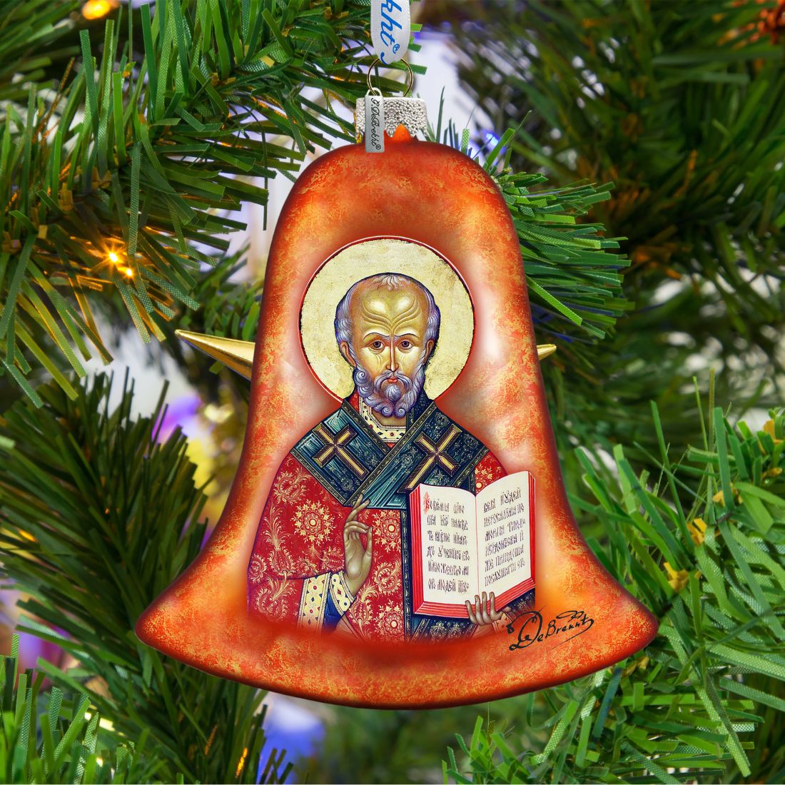 Nativity icon Glass Ornament Set of 3 by G. DeBrekht - Nativity Holiday Decor - 73751-B3-1