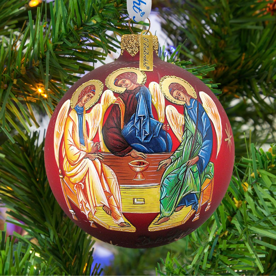 Nativity icon Glass Ornament Set of 3 by G. DeBrekht - Nativity Holiday Decor - 73751-B3-2