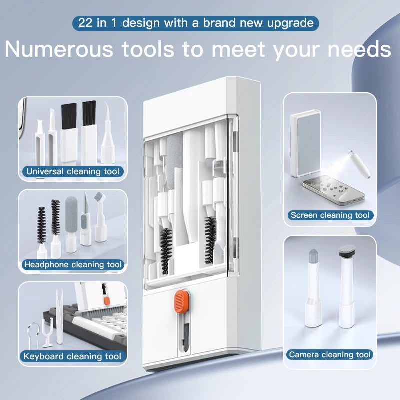 22 in 1 Cleaning Kit Keyboard, Brush, Bluetooth Earphones, Cleaning Pen, Earbuds, Phones, Laptop