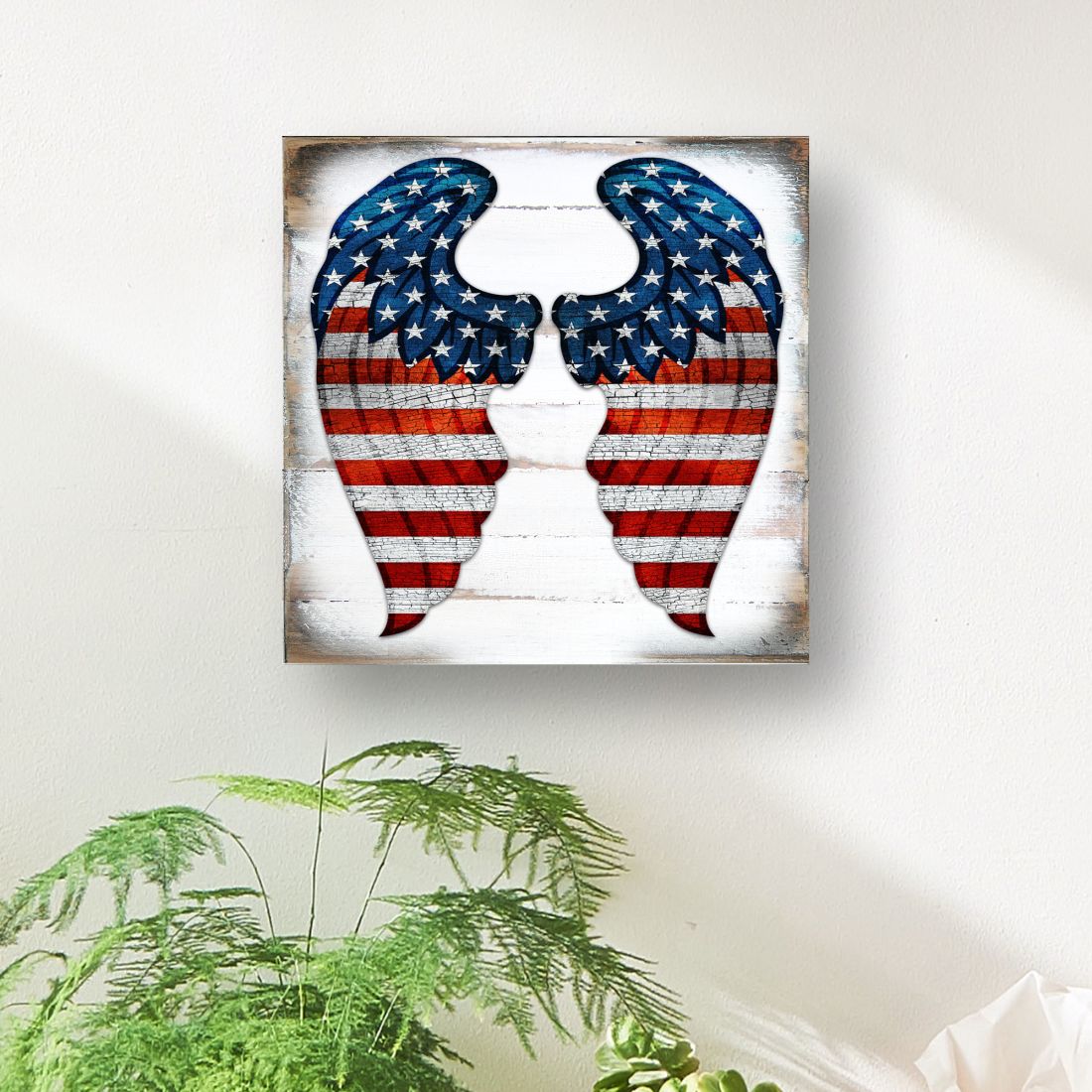 USA Wings Wooden Decor - American Patriotic Decor - 8187131B-1
