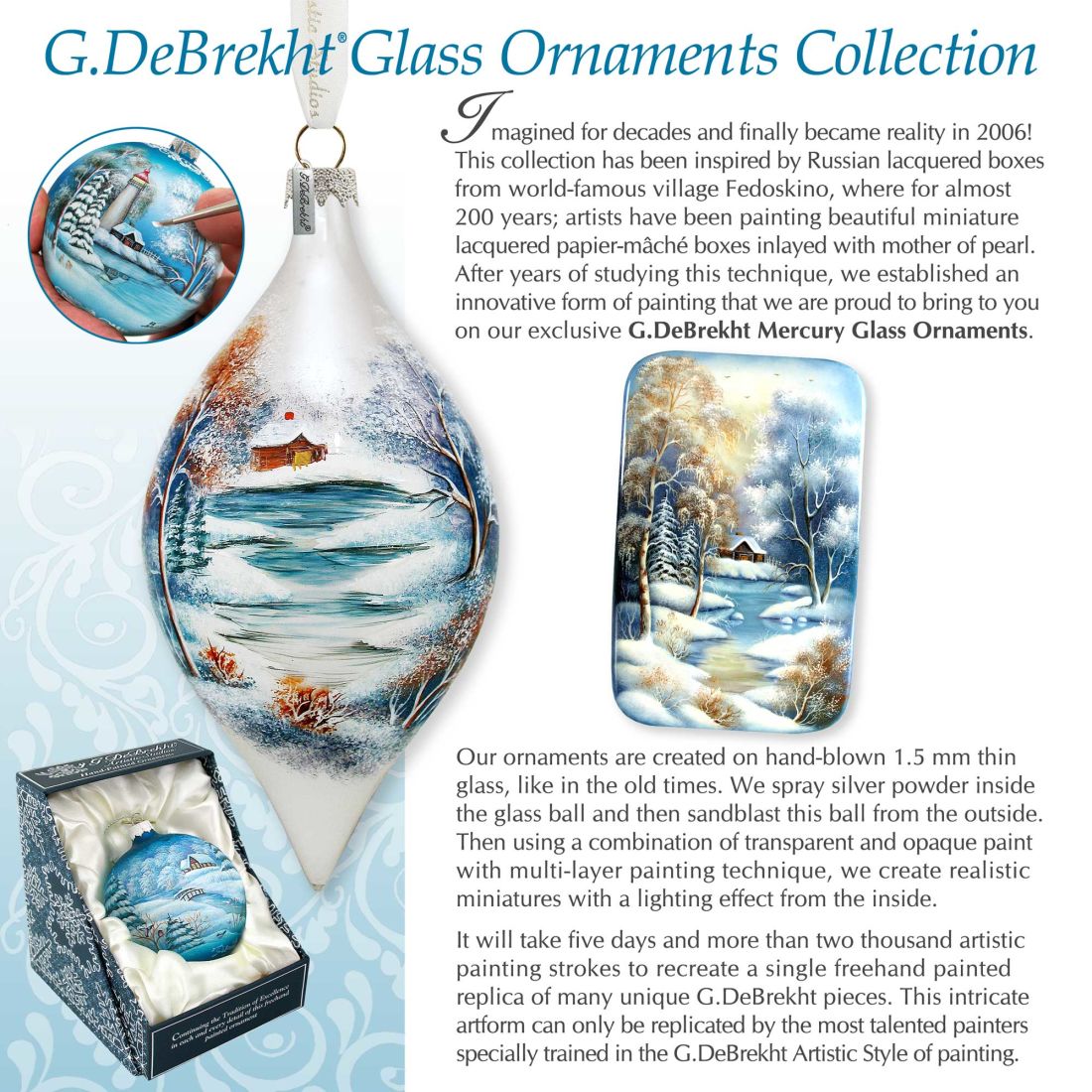 Happy Snowman Glass Ornament Set of 3 by D. Gelsinger - Christmas Santa Snowman Decor - 73743-S3-DG-4