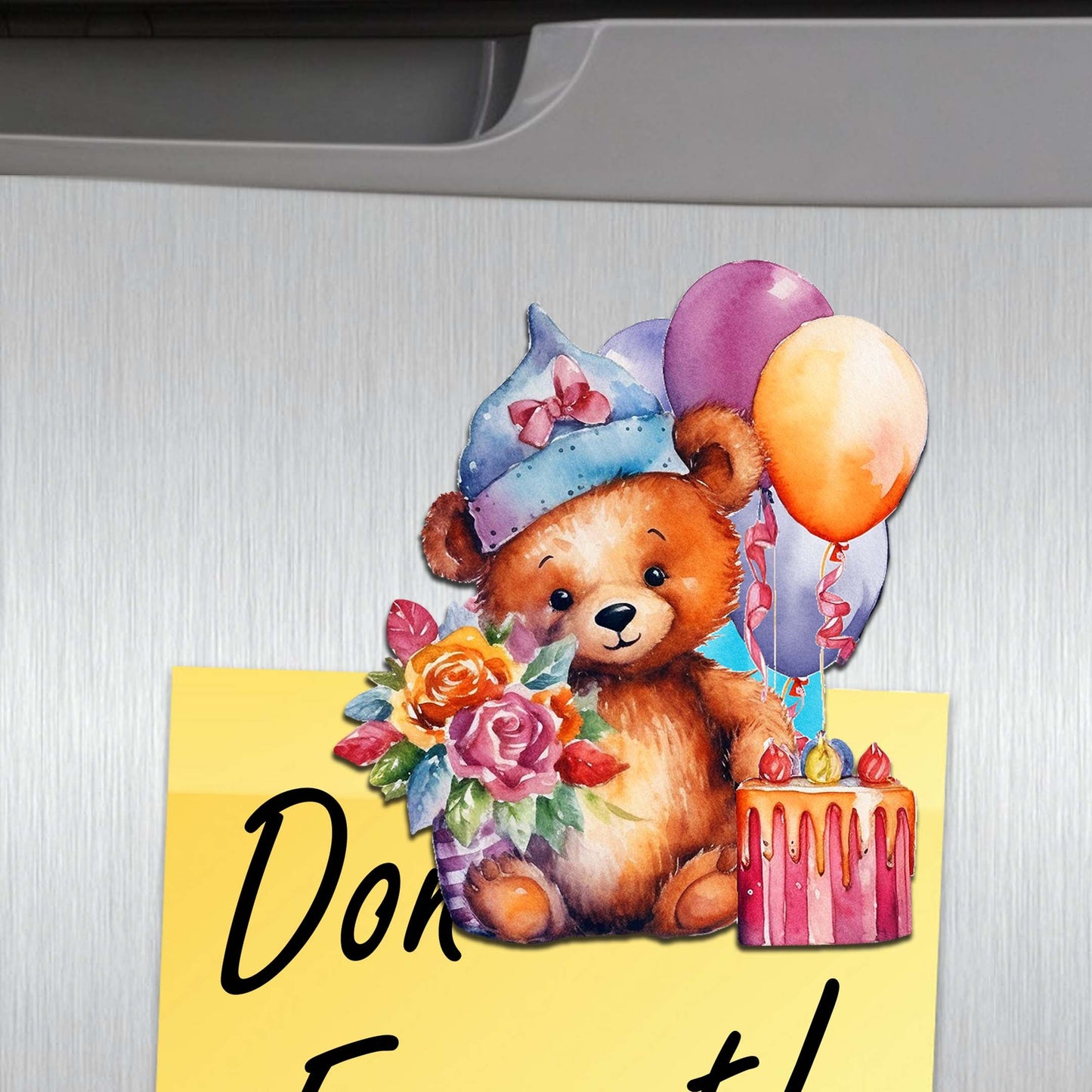 Happy Birthday Decorative Wooden Magnets Set of 6 by G. Debrekht - Family Love Decor - 8090035G-S6-1