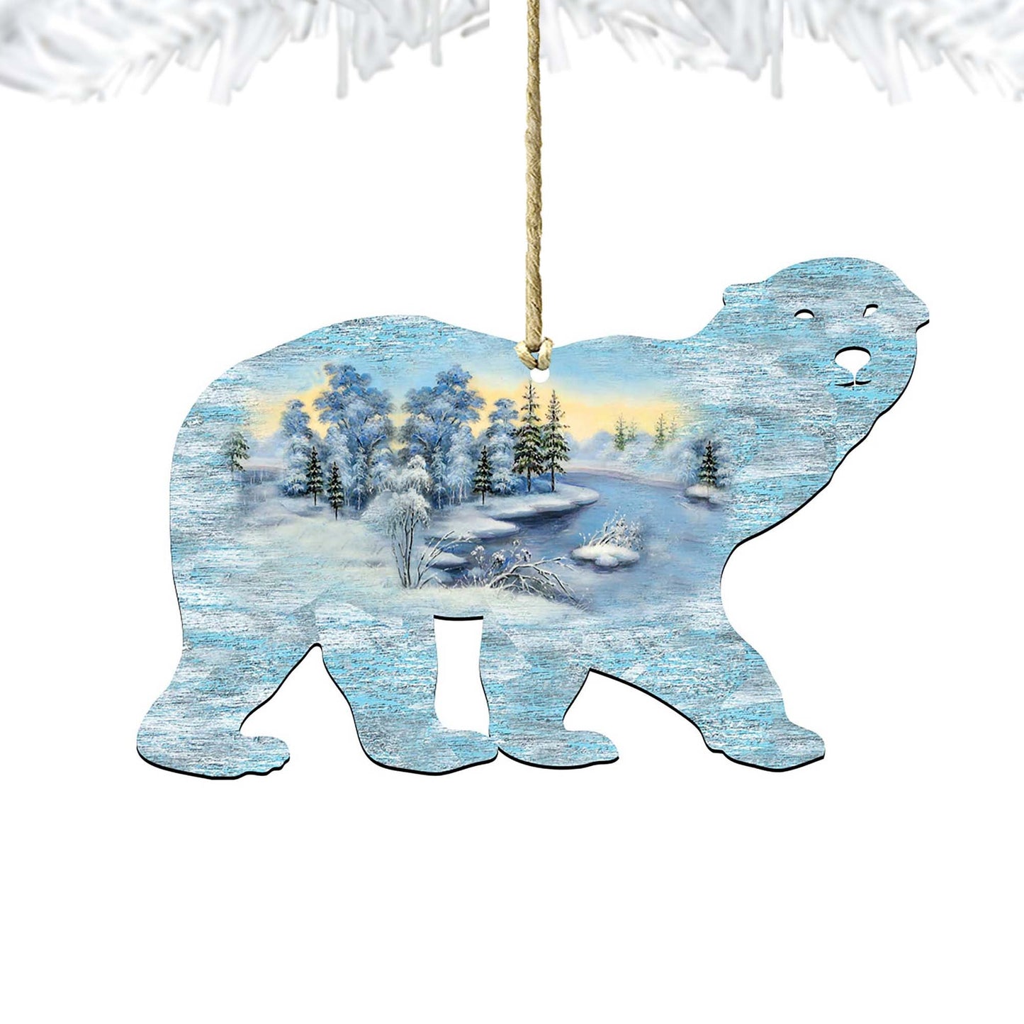 Polar Bear Christmas Wooden Ornaments by G. DeBrekht - Wildlife Holiday Decor - 8198225-4