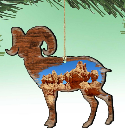 Goat Shaped Wooden Ornaments by Nature Wonders - Wildlife Holiday Decor - 8198228-0