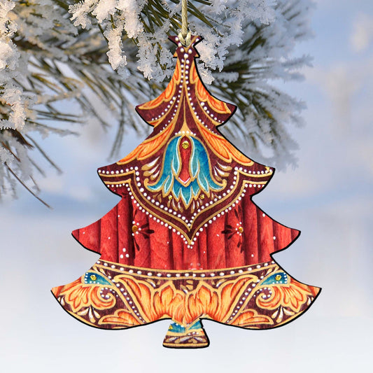 Colorful Christmas Tree Wooden Ornaments by G. DeBrekht - Christmas Decor - 8193147-0