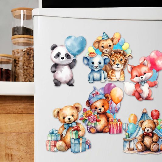 Happy Birthday Decorative Wooden Magnets Set of 6 by G. Debrekht - Family Love Decor - 8090035G-S6-0