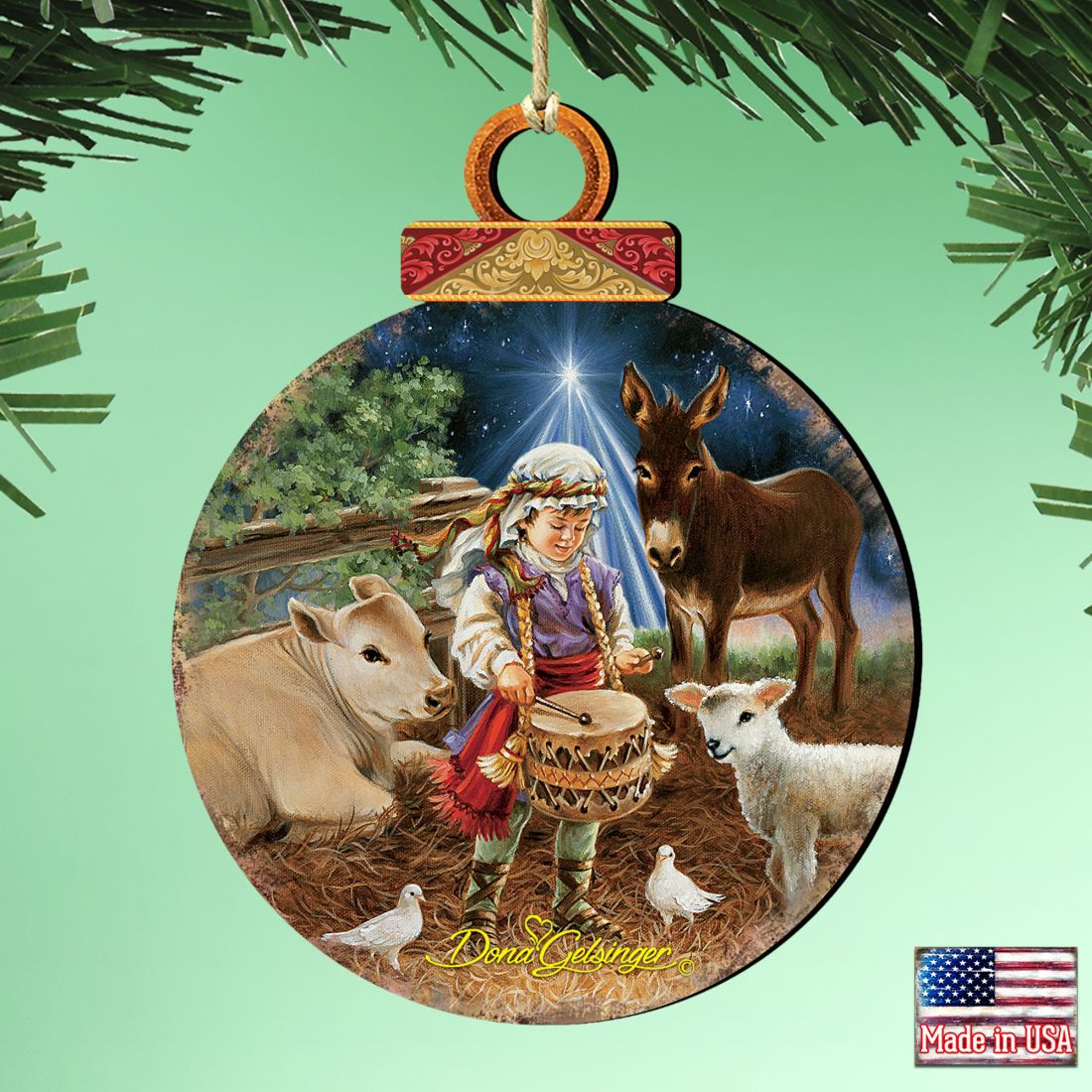 Little Drummer Boy Wooden Ornaments by Gelsinger - Nativity Holiday Decor - 8021151-9720-1
