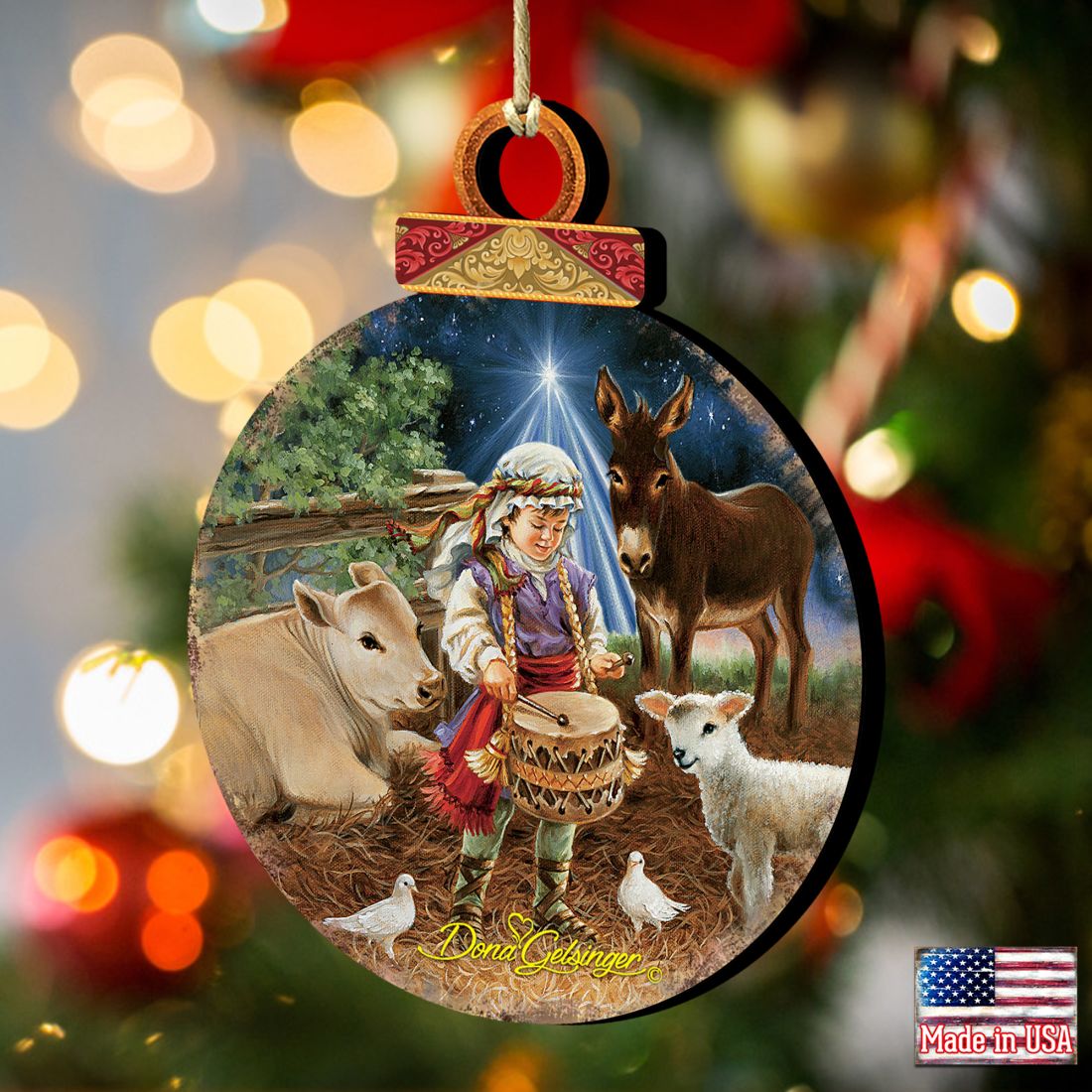 Little Drummer Boy Wooden Ornaments by Gelsinger - Nativity Holiday Decor - 8021151-9720-2