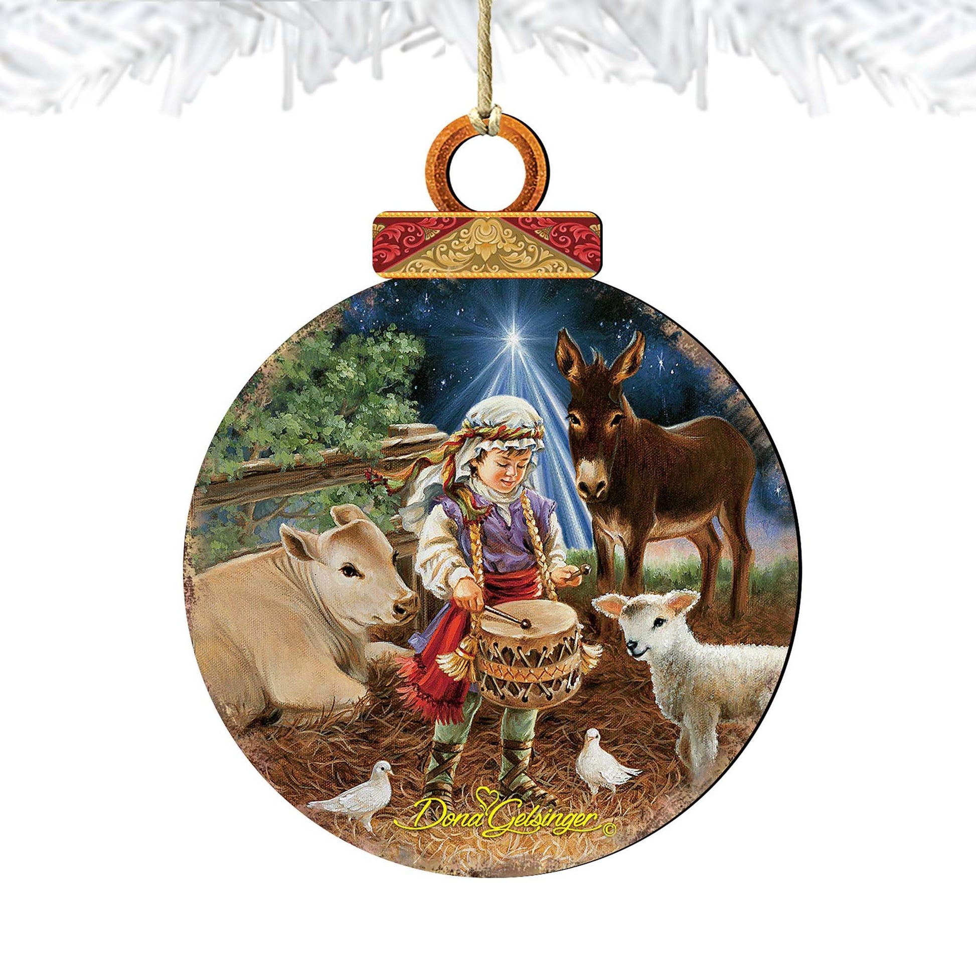 Little Drummer Boy Wooden Ornaments by Gelsinger - Nativity Holiday Decor - 8021151-9720-4
