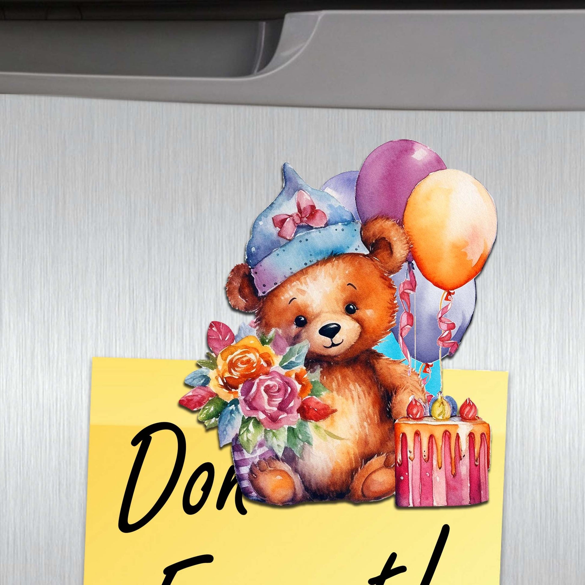 Happy Birthday Decorative Wooden Magnets Set of 6 by G. Debrekht - Family Love Decor - 8090035G-S6-1