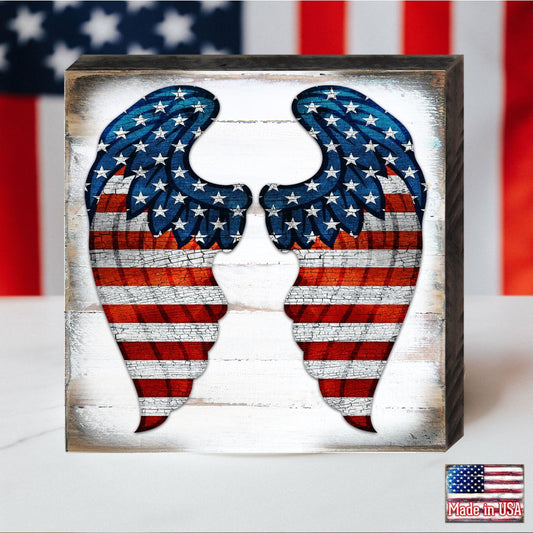 USA Wings Wooden Decor - American Patriotic Decor - 8187131B-0