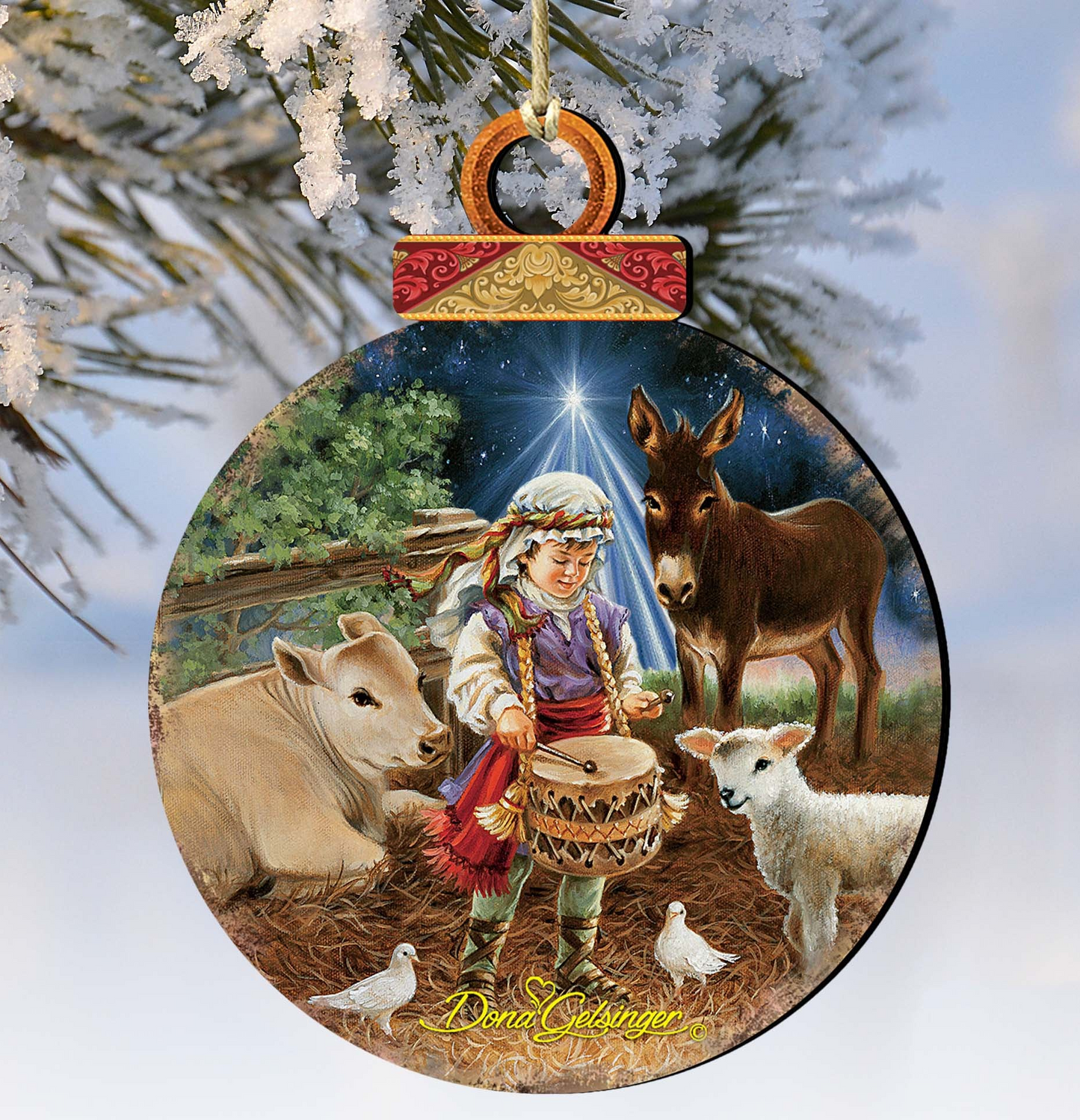 Little Drummer Boy Wooden Ornaments by Gelsinger - Nativity Holiday Decor - 8021151-9720-0