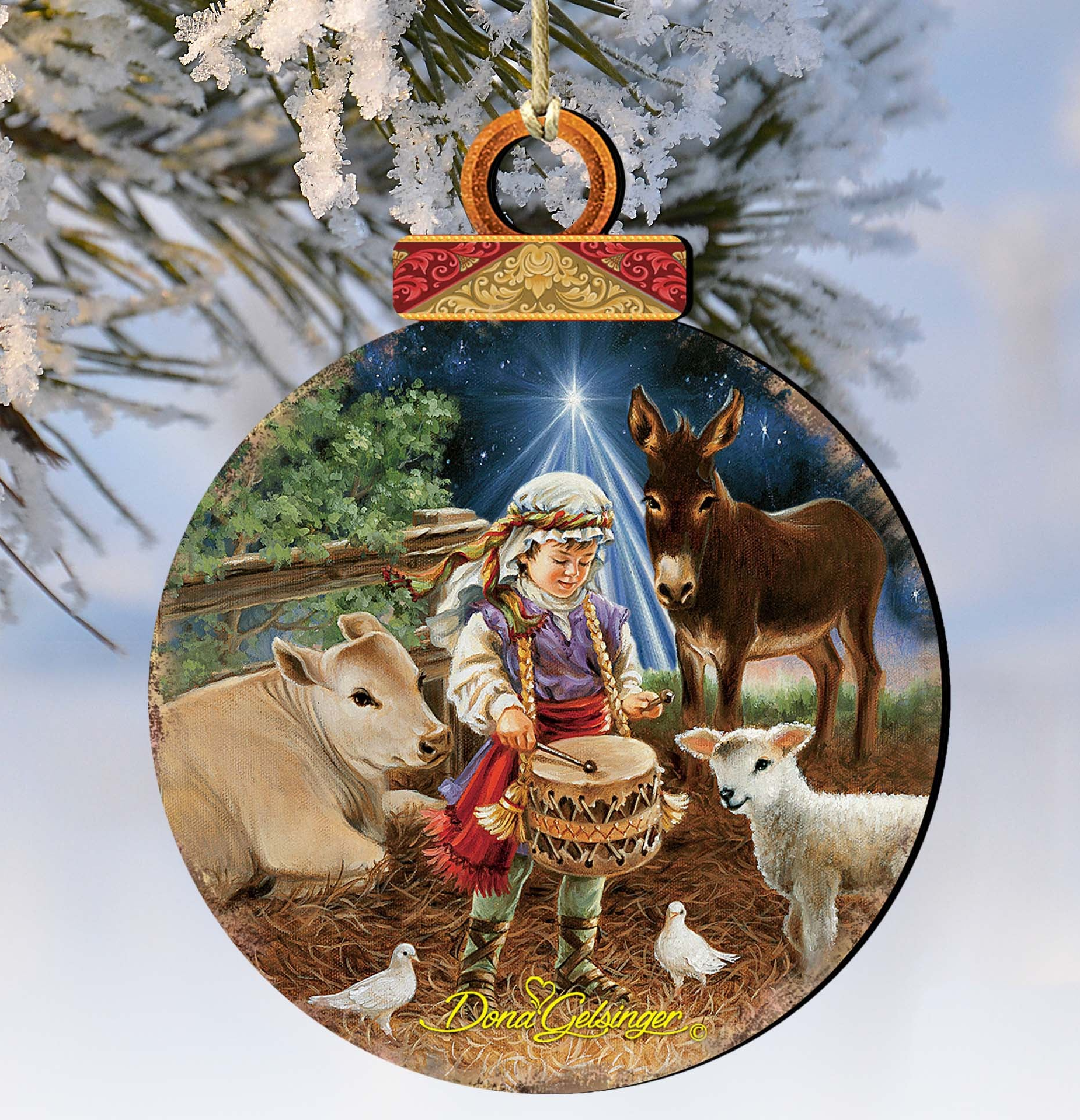 Little Drummer Boy Wooden Ornaments by Gelsinger - Nativity Holiday Decor - 8021151-9720-0